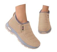 WKAYsIV Womens Winter Ankle Boots Warm Fleece Lined Slip On Walking Shoes