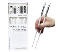 WKBRAE Chopsticks Reusable 5 Pairs High-grade Bone Ceramic Chopsticks Dishwasher Safe 9.6 Inch Gift Set Easy to Use and Clean (5 pair)