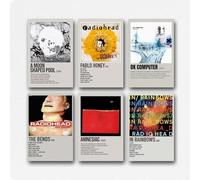 WKCRNJDPY A Set Of 6 Radiohead Poster Music Rock Band Vintage Wall Art Canvas Posters Room Decorative Aesthetic Print Decor 20x30inch(50x75cm) Style