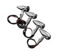 WKDGFTBIM MACTIONS 4Pcs EM Universal Motorcycle Turn Signals Indicator Light Amber Smoke For Ha&rley For Sportster Bobber Mini Chopper Indicators Lamps