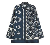 Wkdlastra Printed Silk Patchwork Shirt - female - Weekend Max Mara - Shirts - Blue - 2XS - Blouses & Shirts 2XS