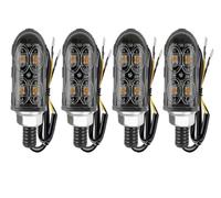 WKDYRIWO 2/4Pcs Motorcycle Mini 4 LED Turn Signal Lights Amber Flowing Directional Lamp Flashing Rear Tail Brake Flasher Light Motorbike Turning Indicators