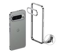 WKeAiKeQing Aluminum Alloy Bumper Case for Google Pixel 10 Pro XL 10ProXL, Metallic Cooling Frame with Vents, Modern Minimalist Style (Gray, Google Pixel 10 Pro XL)