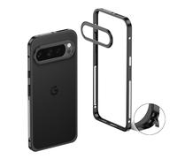 WKeAiKeQing Aluminum Alloy Bumper Case for Google Pixel 10 Pro XL 10ProXL, Metallic Cooling Frame with Vents, Modern Minimalist Style (Black, Google Pixel 10 Pro XL)