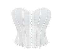 WKEZEAN Corset Crop Tops Vest Underwear Backless Body Shaper Short Torso Bustier Cincher(WHITE,L)
