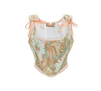 WKEZEAN Vintage Overbust Corsets Crop Tops Victorian Jacquard Bustier Vest Gothic Korset Body Shaper Bustiers Lingerie(Apricot,L)