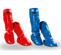 WKF APPROVED, Karate Shin & Instep Guards Kickboxing, Instep Pads Muay Thai Shin Guard, MMA Training Leg Guards, BJJ, Taekwondo, Martial Arts Shin Pads Semi Contact Training & Competition Blue, Small