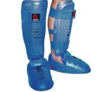 WKF Karate Competition Approved Sparring Shin & Instep Set (Blue Coloured Set) (Medium)