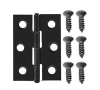 WKFBIFLY 10/1Pc Hardware Stainless Steel Hinges Door Connector Drawer 6 Mounting Holes Compatible with Furniture Bookcase Window Cabinet Door Fitting(Black-1pc)