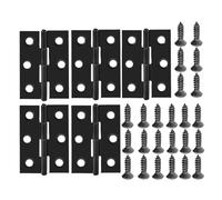 WKFBIFLY 10/1Pc Hardware Stainless Steel Hinges Door Connector Drawer 6 Mounting Holes Compatible with Furniture Bookcase Window Cabinet Door Fitting(Black-5pcs)