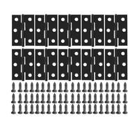 WKFBIFLY 10/1Pc Hardware Stainless Steel Hinges Door Connector Drawer 6 Mounting Holes Compatible with Furniture Bookcase Window Cabinet Door Fitting(Black-10pcs)
