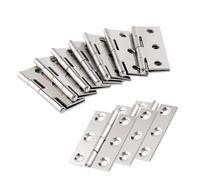 WKFBIFLY 10Pcs Stainless Steel Hinges Door Connector Drawer with 6 Mounting Holes Compatible with Furniture Bookcase Window Cabinet Door Fitting