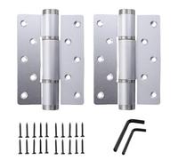 WKFBIFLY 2 Pieces Soft Closing Door Hinge Automatic 90° Positioning Hydraulic Door Closer 5 Inch Adjustable Door Closer Hardware(Silver)