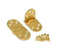 WKFBIFLY 2Pcs Brass Round Edge 180 Degree Folding Flip Hinge Folding Table Concealed Hinges Compatible with Cabinet Door Cupboard Furniture W/Screws(70 x30 x2.5mm)