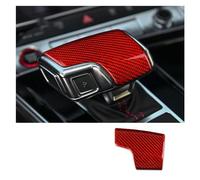 WKFBIFLY Real Hard Carbon Fiber Cover Compatible with Audi A6 C8 A7 SQ8 RS6 RS7 Q7 Q8 S8 2020-2022 Car Gear Shift Knob Trim Sticker Auto Accessories (Color : Red)