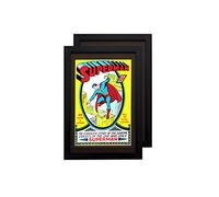 WKG BRANDS Comic Book Frame 2 Pack, NEW MDF Frame (Black Frame Black Mat)