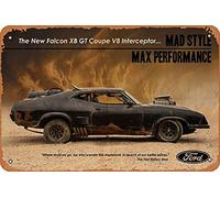 WKHGUBHXIO Mad Max Interceptor Poster Metal Tin Sign 8"" x 12"" Vintage Retro Man Cave Wall Decor.