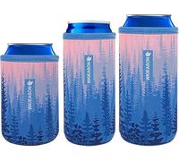 WKieason Neoprene Can Sleeves Insulators Beer Coozies 3 Size - 12OZ Standard Can Sleeve, 12OZ Slim Can Sleeve, 16OZ Standard Can Sleeve, 12OZ Standard Beer Can Coolers Coolier Sleeves(Forest Pink Set)