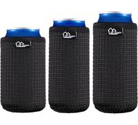 WKieason Non-Slip Neoprene Can Sleeves Insulators Sleeves 3 Size - 12OZ Standard Can Sleeve, 12OZ Slim Can Sleeve, 16OZ Standard Can Sleeve, 12OZ Standard Beer Can Coolers Coolier Sleeves(Black Set)