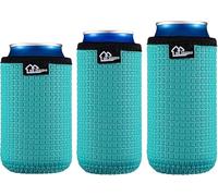 WKieason Non-Slip Neoprene Can Sleeves Insulators Sleeves 3 Size - 12OZ Standard Can Sleeve, 12OZ Slim Can Sleeve, 16OZ Standard Can Sleeve, 12OZ Standard Beer Can Coolers Coolier Sleeves(Blue Set)