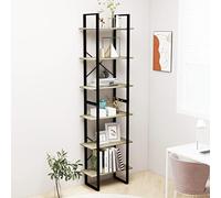 WKIEQACO Shelving,Bookcases & Standing Shelves,Storage Shelf Sonoma Oak 60x30x210 cm Engineered Wood