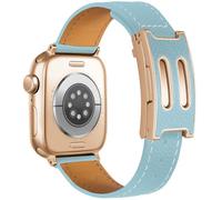 wkiss Designer Leather Band Compatible with Apple Watch for Women, Premium Genuine Leather Strap with Signature Magnetic Clasp, Luxury Dressy Replacement Band for iWatch Ultra 3/2/Series 11/10/9/8/7/6