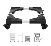 WKKLQ Mini Refrigerator Stand Furniture Dolly Mobile Roller Appliance 4 Lock Double Wheels Mini Refrigerator Stand Adjustable Furniture Washer, Dryer, Refrigerator Etc. (4 double wheels black)