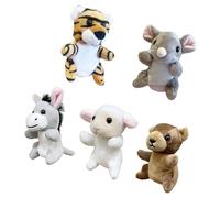 Wkldjf 5PCS Plush Finger Puppet Cartoon Animal Figure Toy for Babies Bedtime Stories and Comfort Imaginative Play Toy Plush Finger for Kids