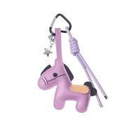 Wkldjf Adorable Cartoon Horse PU Leather Keychain Elegant Bag Charm Soft Practical Bag Accessory Portable Women Lovely Horse Keychain