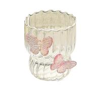 Wkldjf Artistic Butterfly Decorated Glass Cup with Embossing and Functional for Enhancing Visual Appeal and Hot Beverage Use Artistic Drinking Glasses