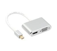 Wkldjf DisplayPort To Hdmis VGA Double Output Adapter 4K1080P Aluminum Converters For Laptop PC Monitors Projectors