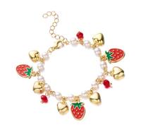 Wkldjf Elegant Fruit Handmade Jewelry Unique Heart Statement Suitable For Daily Use And Festive Gatherings Sweet Strawberry Heart Charm