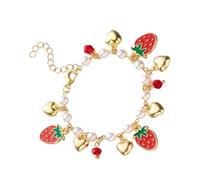 Wkldjf Elegant Fruit Handmade Jewelry Unique Heart Statement Suitable For Daily Use And Festive Gatherings Sweet Strawberry Heart Charm