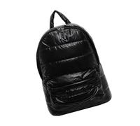 Wkldjf Fashionable Shining Metallic Quilted Puffer Backpack For Womens Travel Large Capacity School Shoulder Bag With Padded Fashionable Winter Backpack