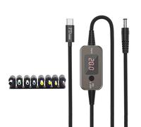 Wkldjf Intelligent PD100W Charging Cable 5V To 20V Auto Voltages Switches With DC5521 And 8 Adapter Heads