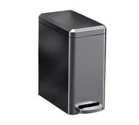 Wkldjf Large Capacity Metal Waste Basket Quiet Closing Mechanism 410 Stainless Steel Trash Can For Home Office Restaurant Bathroom Trash Bin