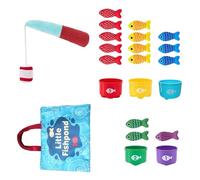 Wkldjf Learning Through Play Toy Fabric Fishing Set for Toddler Improving Fine Motor Abilities and Color Recognition Fabric Fishing Indoor Play Game Cloth
