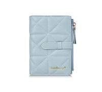 Wkldjf Multipurpose Card Holder Wallet with Zip Pocket for Coin Korean Quilted Embroidery Pattern Premium PU Coin Purse Quilted Pattern Wallet