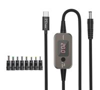 Wkldjf PD100W USB C To DC5521 Fast Charging Cord 5V 9V 12V 15V 20V 5A Adjustable Power Supply Cable With Multiple Adapters