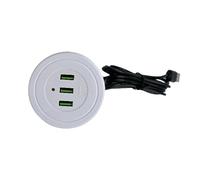 Wkldjf Recessed Double USB Desk Socket 2 Outlets 1.7 Meter Cable Type B Charging Adapter For Smartphones Tablets Devices