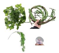 Wkldjf Reptiles Plant Hide Vine Branch Leaves Terrarium Jungle Habita For Lizards Snake Decorative False Plant