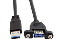 Wkldjf Right Angled/Straight Head USB3.0 Male To Female Adapter Cable Line 30CM 5Gbps Data Transfer With Fixable Screw Holes