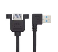 Wkldjf Right Angled/Straight Head USB3.0 Male To Female Adapter Cable Line 30CM 5Gbps Data Transfer With Fixable Screw Holes