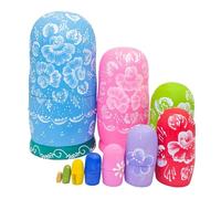 Wkldjf Russian Nesting Dolls 10Pcs Wooden Hand Painted Traditional Matryoshka Doll Kids Educational Stacking Toy Souvenir Gift Wooden Matryoshka Dolls Set
