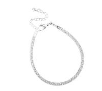Wkldjf Shimmering White Crystal Silver Wire Chain Ergonomic Design Steel Wristband Suitable For Active Lifestyles Secure Clasp Crystal Wristband