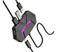 Wkldjf USB 2.0 Adapter 7 Port Multiple Function Featuring Reinforced Cable Desktop LED Decoration For PC Keyboards