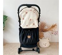 WKLLK Baby Pram Organiser Baby Stroller Storage Bag Hanging Portable Pram Pushchair Diaper Bag Extra-Large Storage Space Pushchair Bag For Outdoor,Black Bear