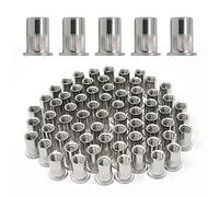 Wkmamo 120 Pcs M8 Rivet Nuts,304 Stainless Steel Threaded Rivetnut Insert Nutsert,Flat Head Threaded Rivetnut Insert Rivnut Assortment Kit