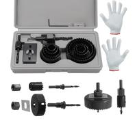 Wkmamo 13 Pcs Hole Saw Cutter Kit,Carbon Steel Downlights Drill Bit Tools 19-64mm for Wood, Plasterboard, Density board (Grev 13pcs)