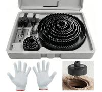 Wkmamo 21 Pcs Hole Saw Cutter Kit,Carbon Steel Downlights Drill Bit Tools 19-64mm for Wood, Plasterboard, Density board (Black 20pcs)